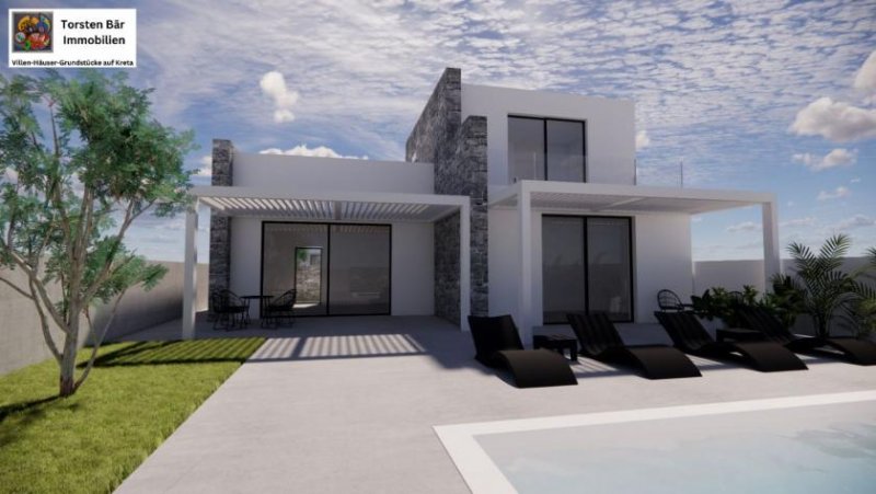 Kokkinos Pyrgos Kreta, Kokkino Pirgos Luxusvillen mit priv. Pool in unmittelbarer Strandnähe Haus kaufen